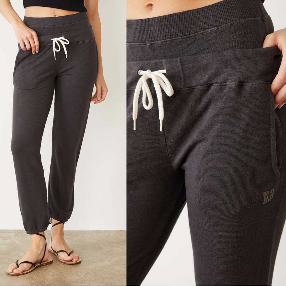 Monrow‎ Double Waist Sweat Joggers Women’s Medium Gray Supersoft Lounge Casual
